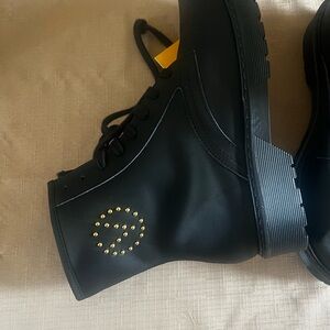 Valentino Black Leather Studded Combat Boots
New 
Size 9